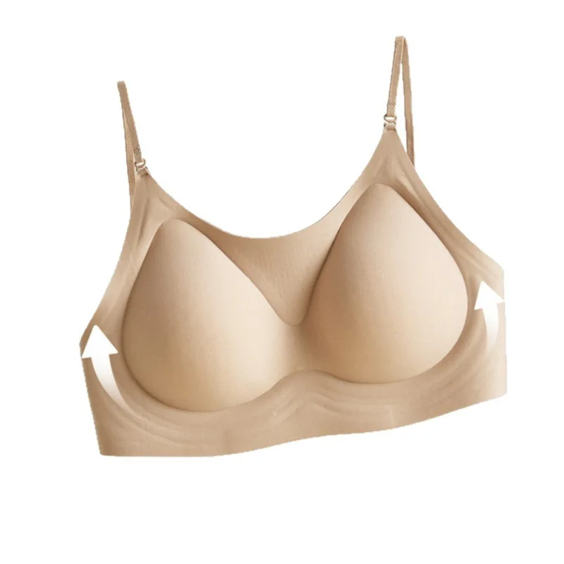Sujetador sin espalda rosa invisible con tiras cruzadas push-up - imagen 4