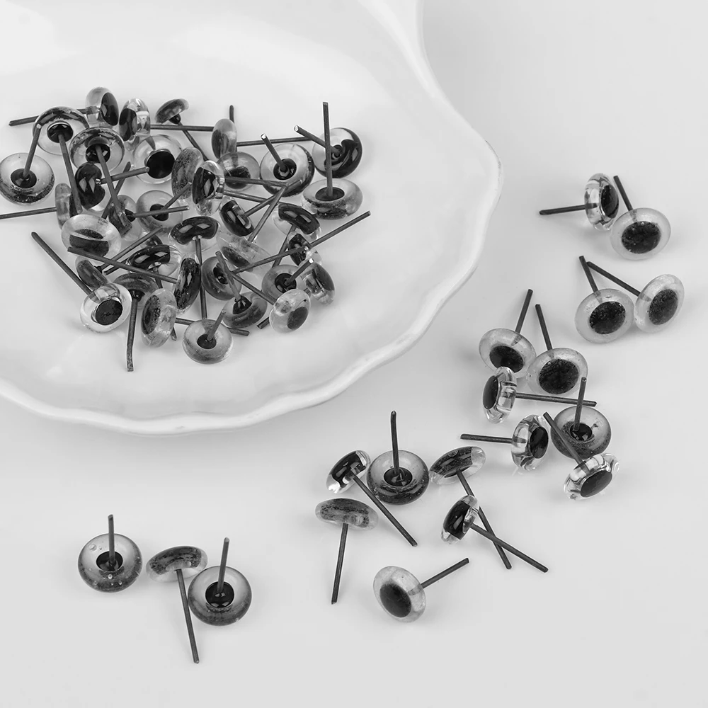 Ojos de seguridad cristal negros para muñecas y peluches - imagen 3