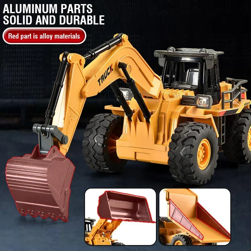Camión excavador RC de control remoto multicanal para niños - imagen 5