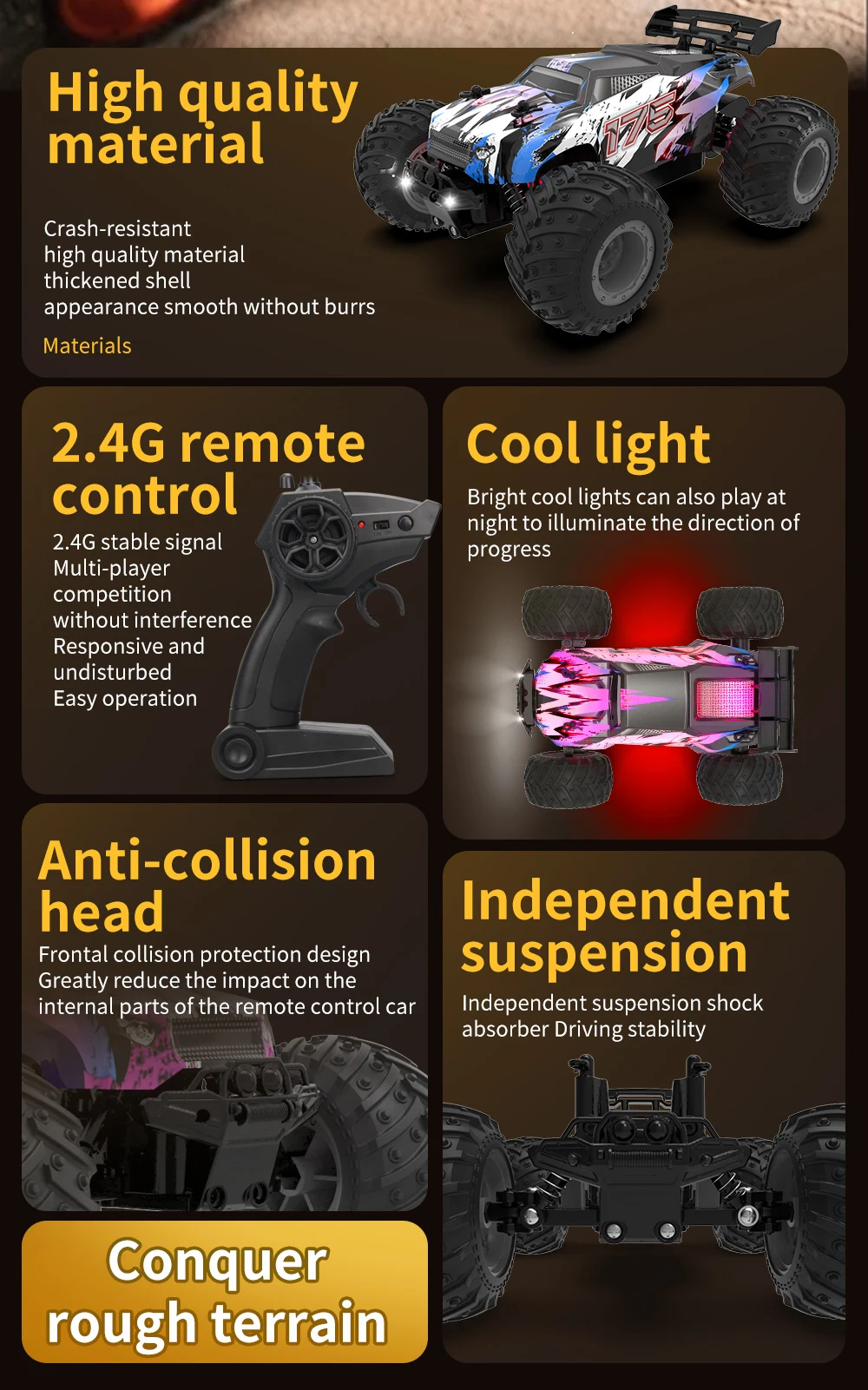 Control remoto y detalles del vehículo