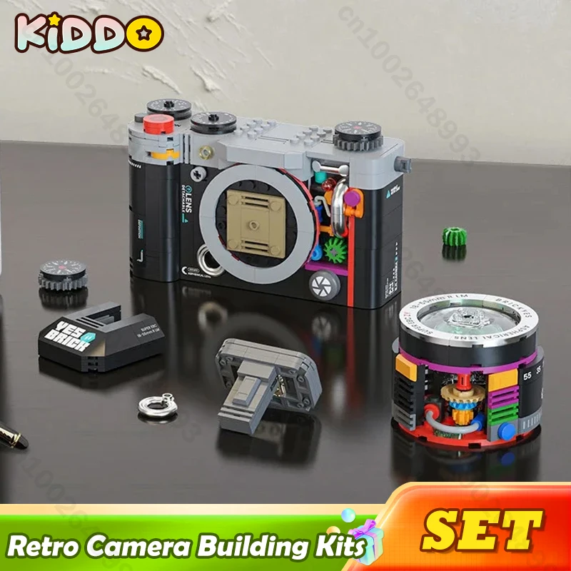 Kit microbloques cámara retro para montaje, juguete de construcción - imagen 4