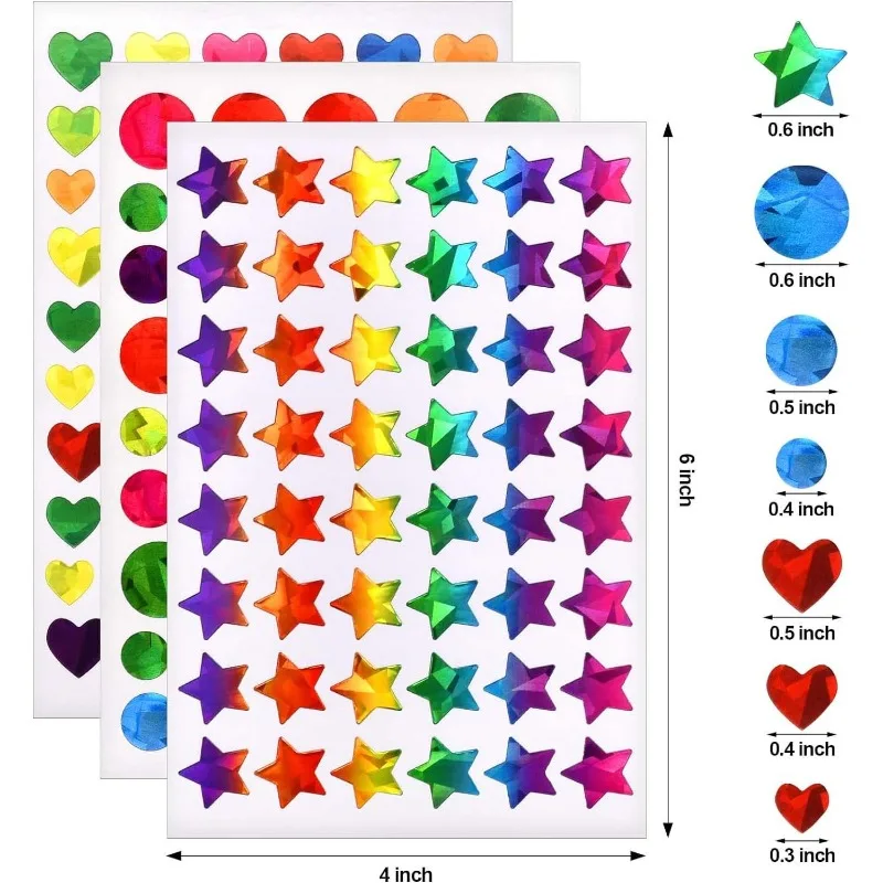 Pegatinas para álbum de recortes con formas láser y corazones - imagen 2