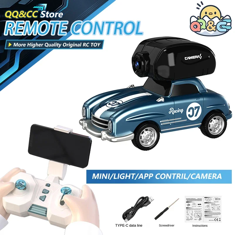 Mini coche teledirigido 4 vías con cámara y luces LED - imagen 2