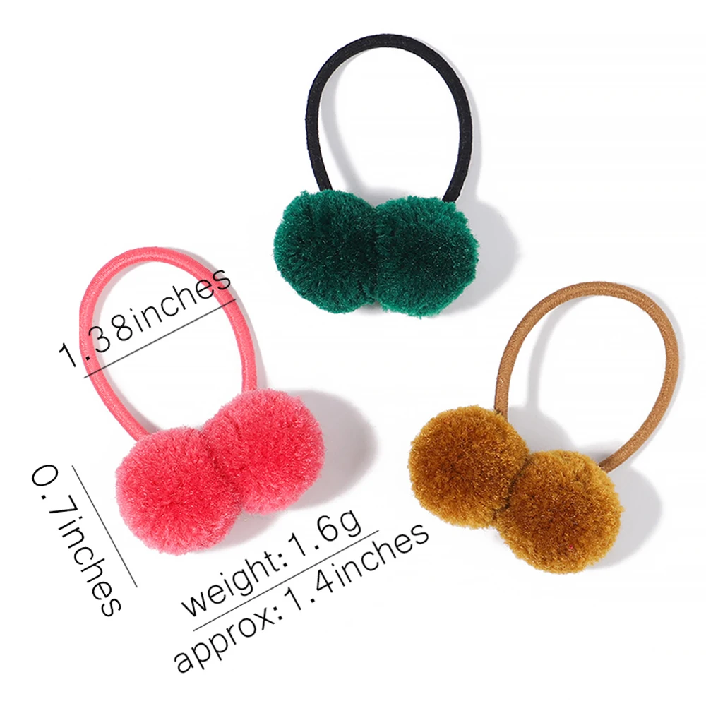coleteros elásticos con pompon de felpa para niñas - imagen 2