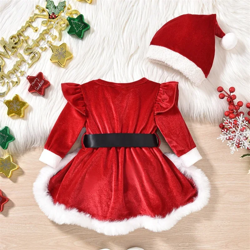VISgogo mameluco navideño terciopelo bebé niña - imagen 3