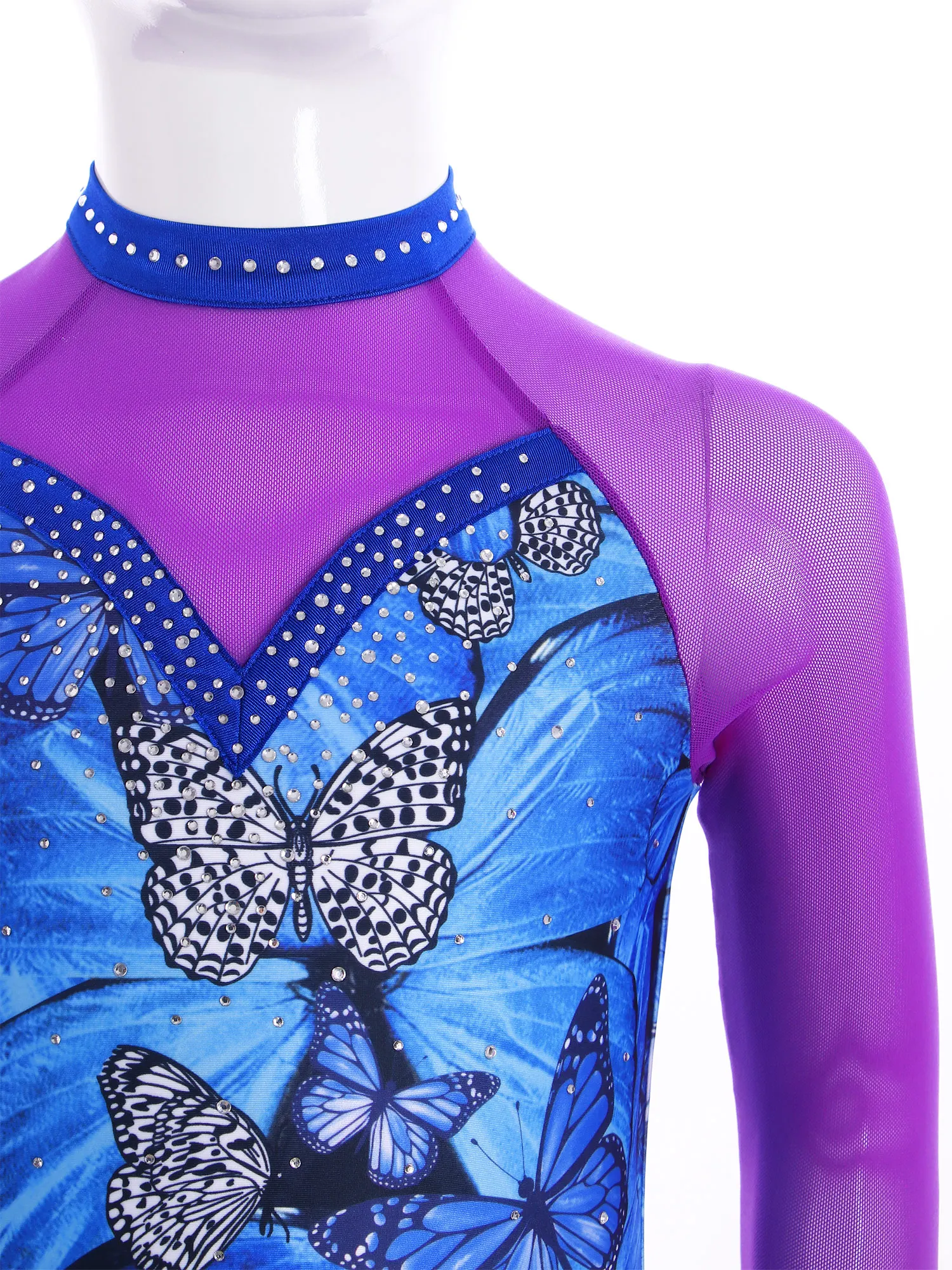 Vestido patinaje artístico niña – tutú de malla con pedrería - imagen 5