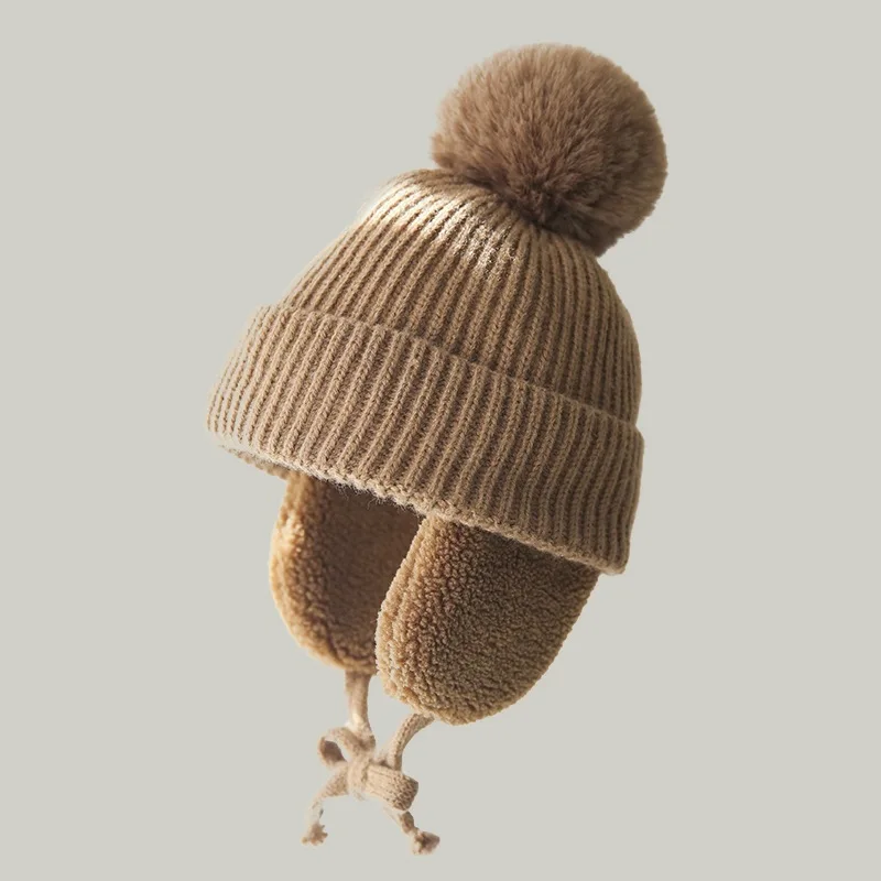 Gorro de invierno con orejeras y pompón – Lana suave para niño - imagen 5