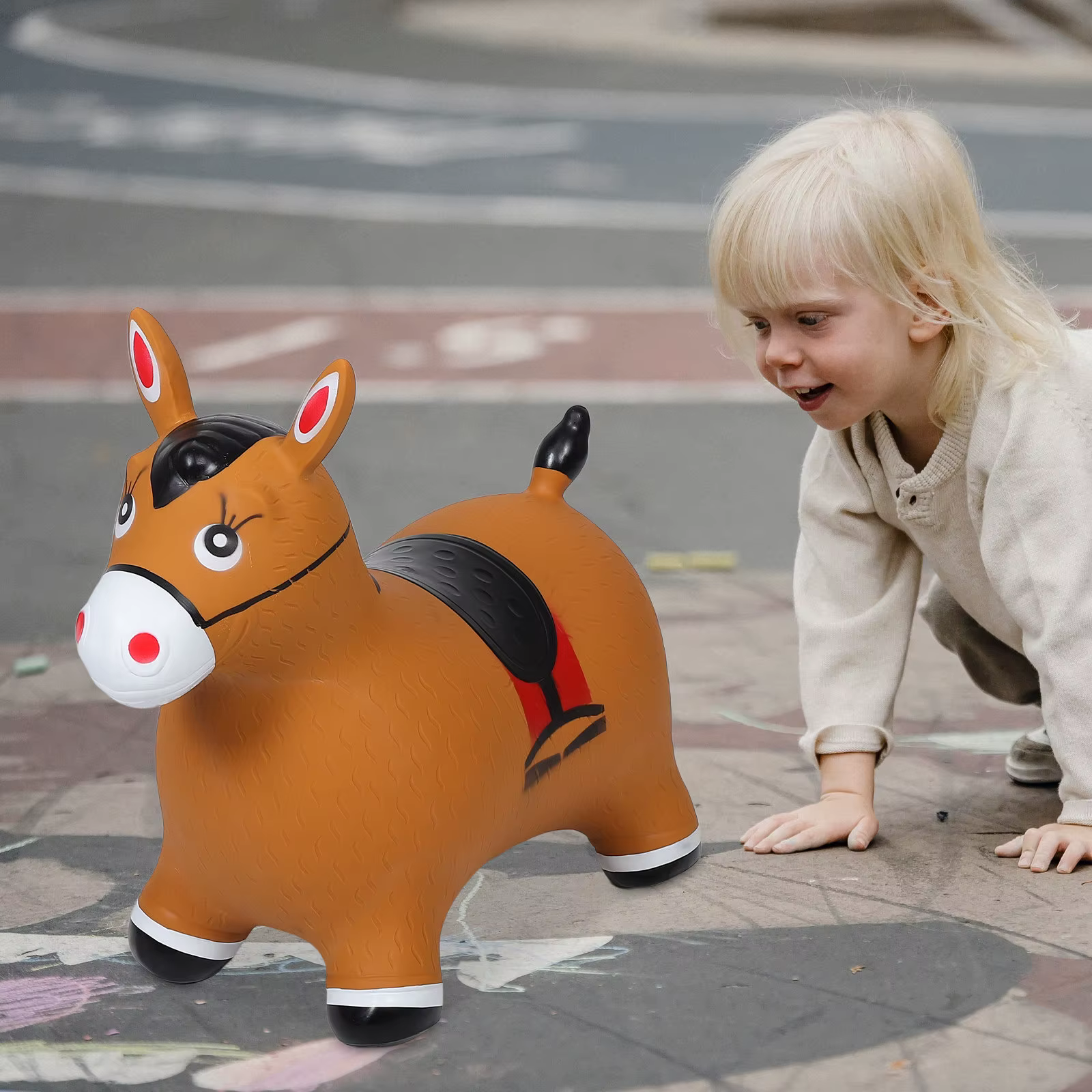 Caballo saltarín inflable reforzado para niños - interior y exterior