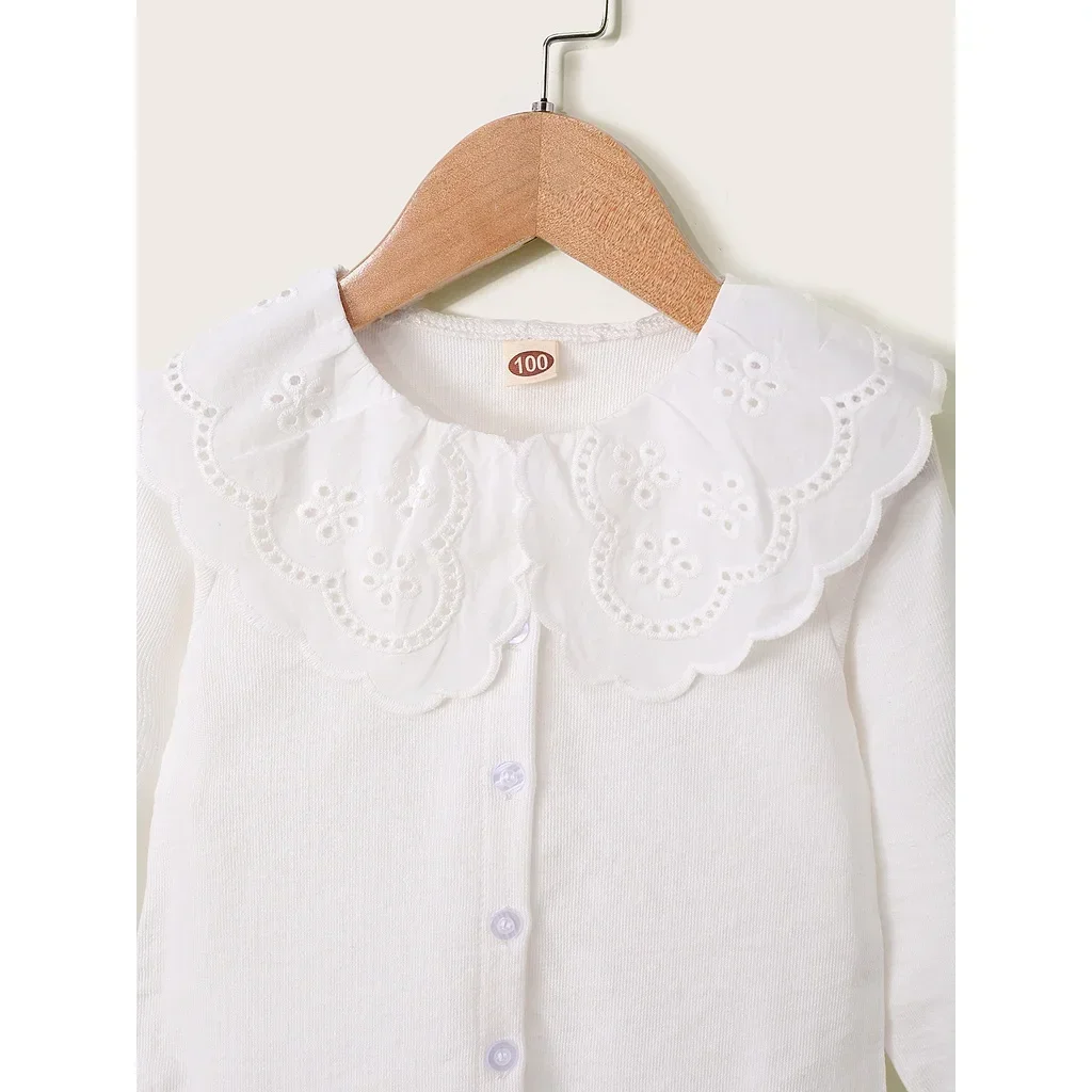 Camiseta manga larga encaje para niña – Estilo coreano primavera otoño - imagen 3