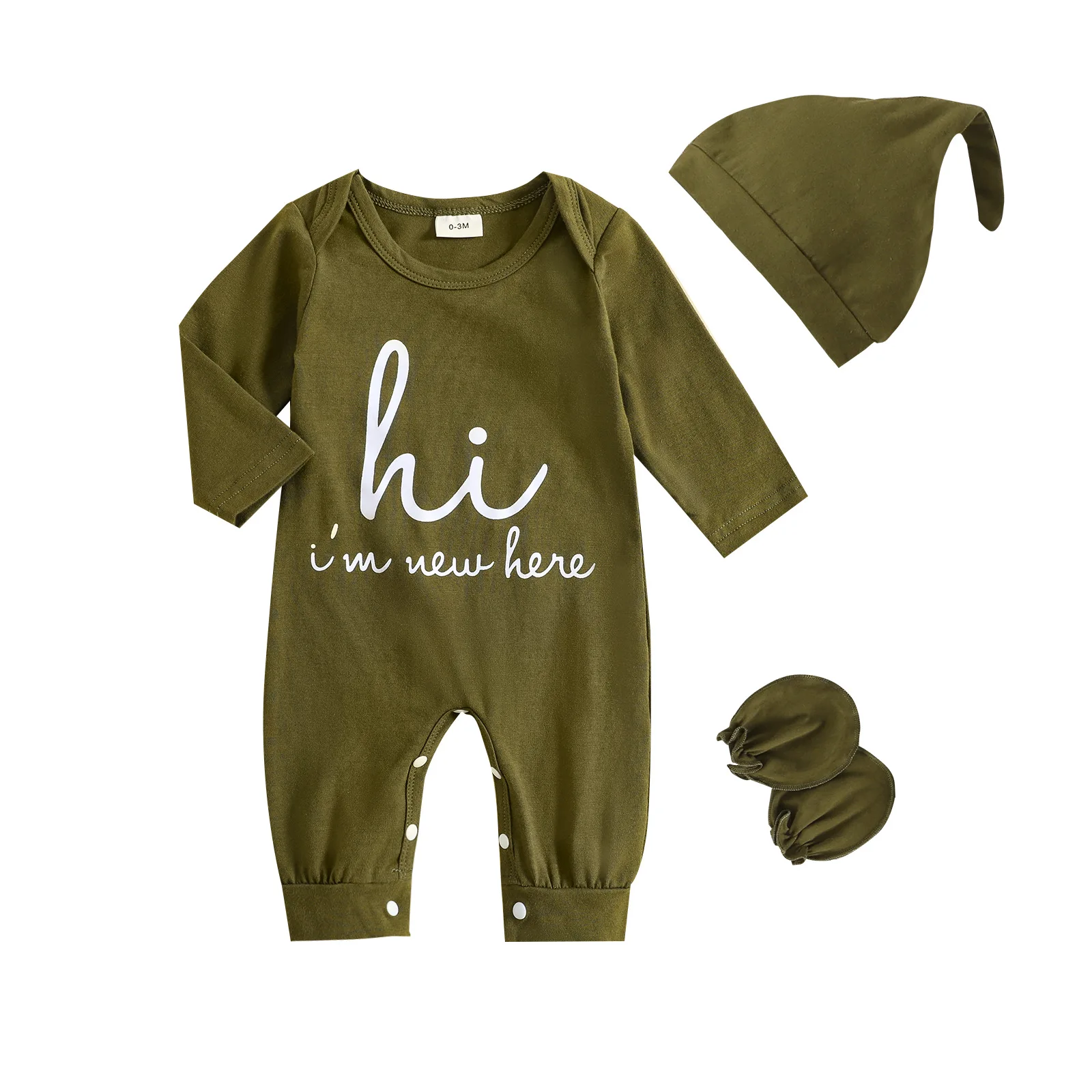 Conjunto de mameluco para bebé de otoño con letras y capota