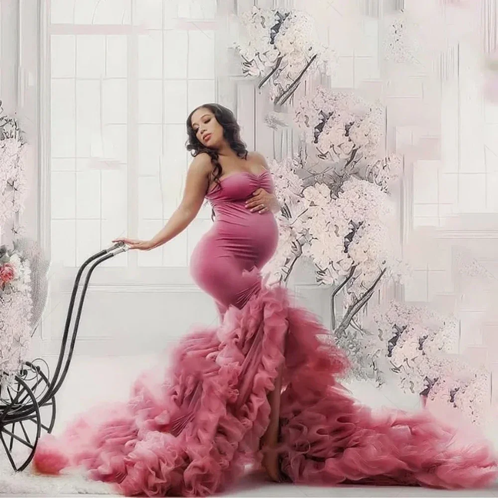 Vestido de mermaid para mujer embarazada en modelo