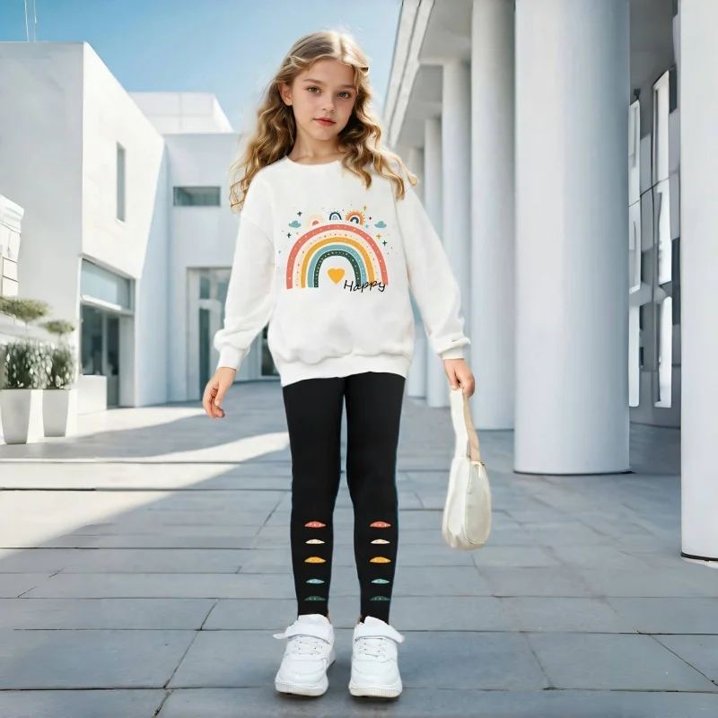 Conjunto niña manga larga arcoíris - ropa deportiva invierno - imagen 2