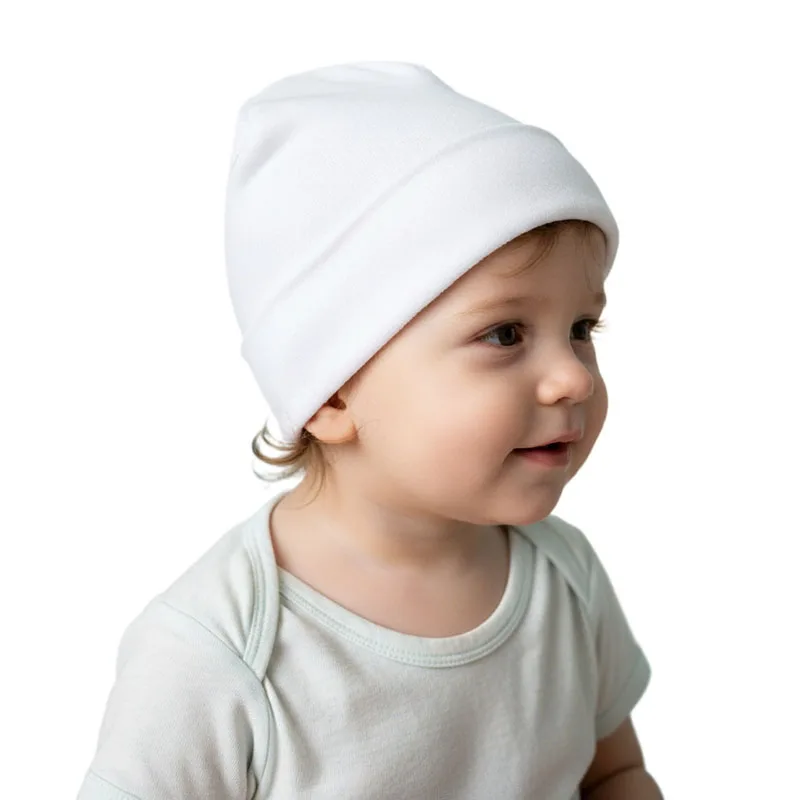 Gorro bebé tejido de color liso unisex para niño y niña - imagen 3