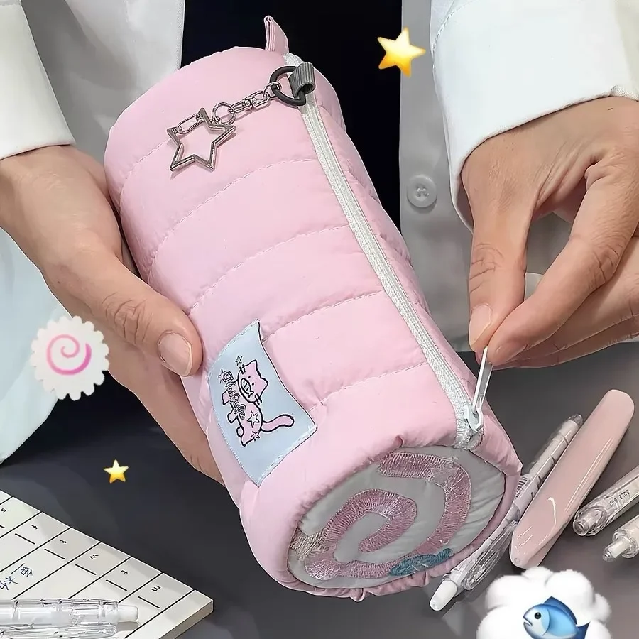 Estuche escolar infantil rosa Kawaii con capacidad para lápices - imagen 2