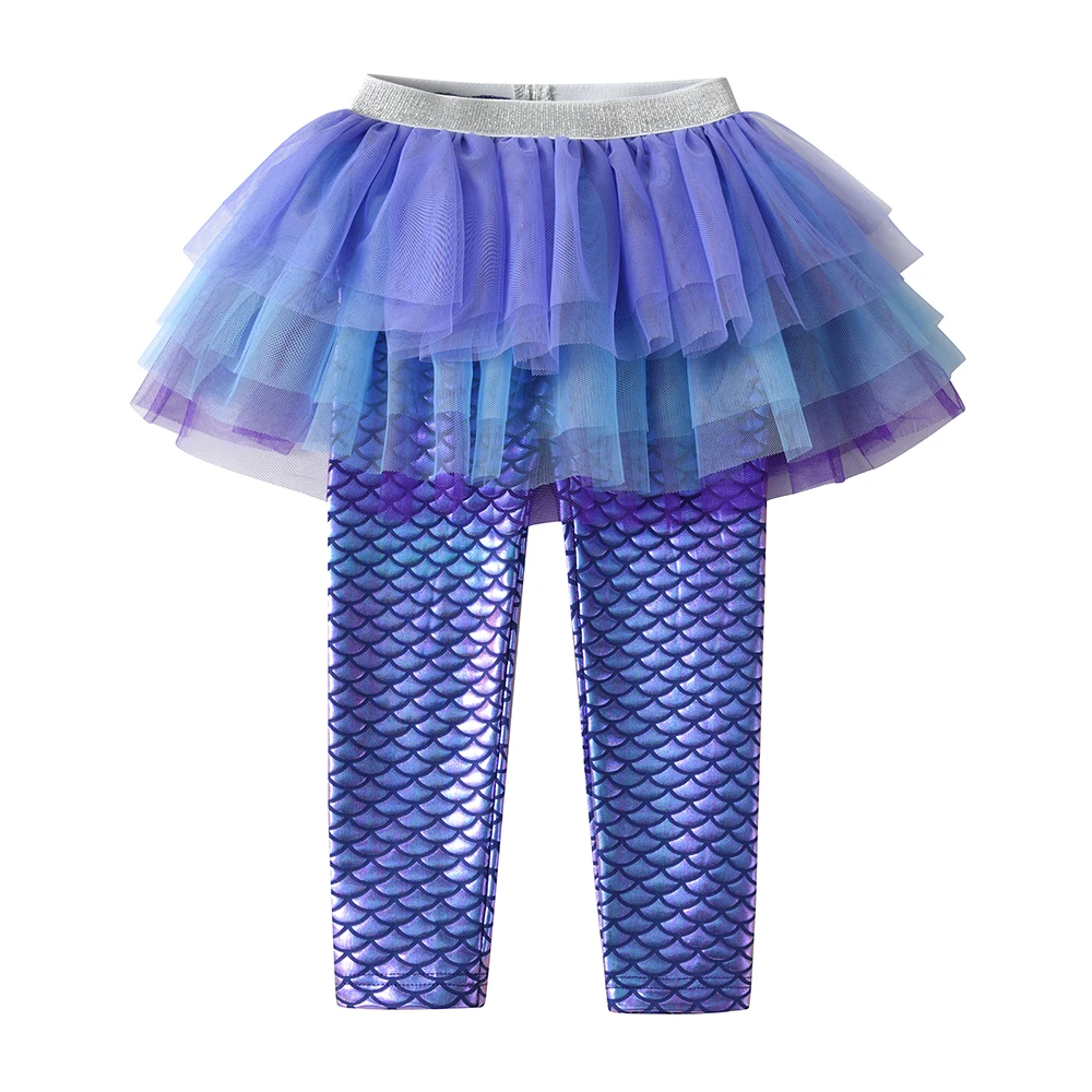 Pantalones de sirena con falda para niñas pequeños