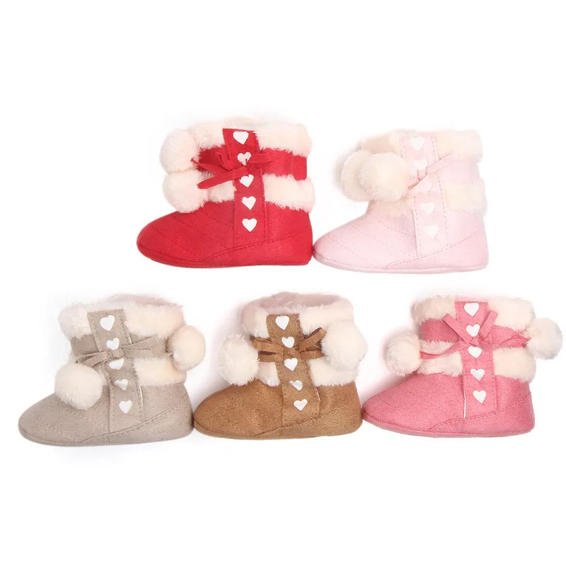 Botas de bebé peluche corazón, antideslizantes para primeros pasos - imagen 3