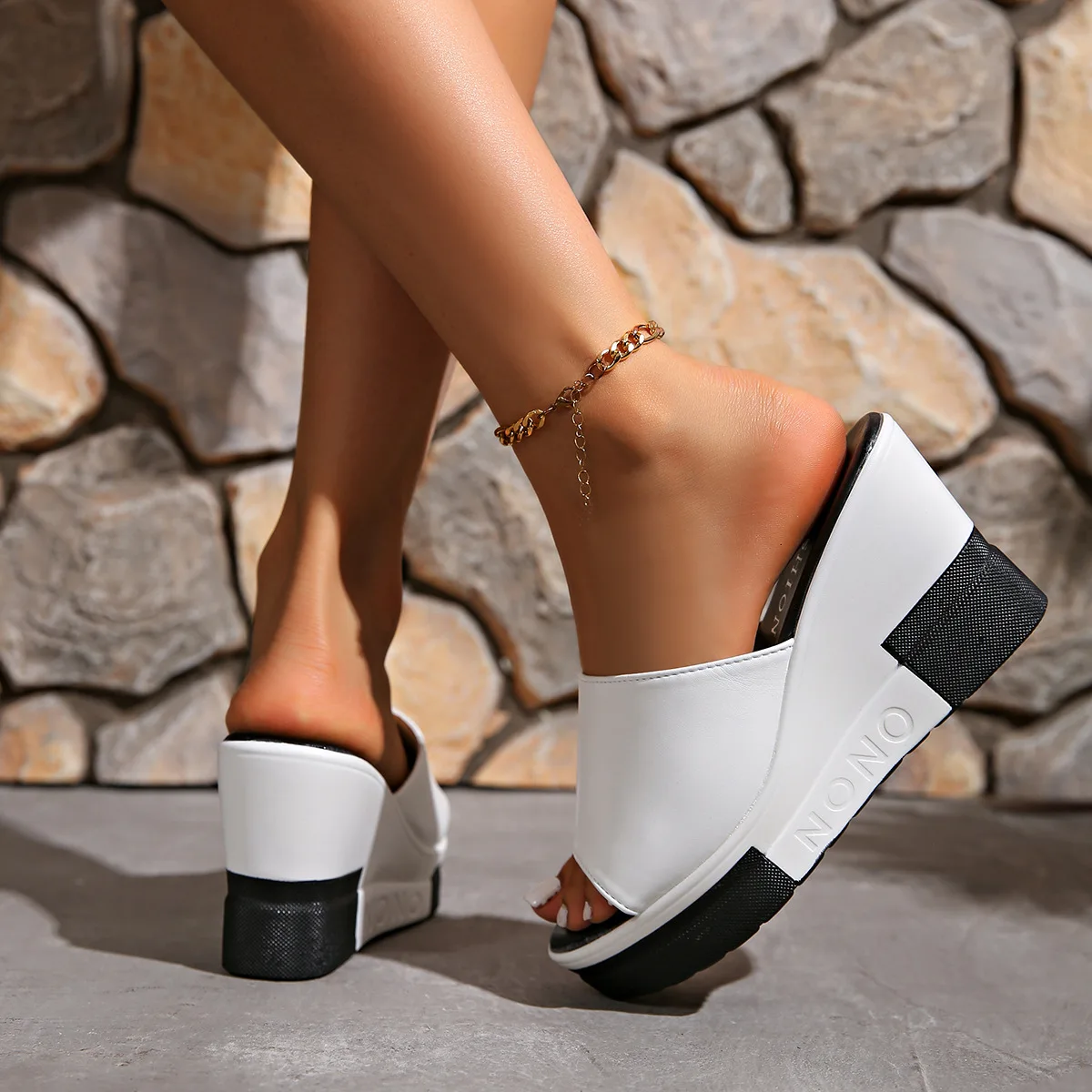 Zapatillas de cuña para niña – Tacón alto y suela gruesa - imagen 2