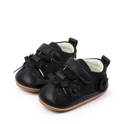 Zapatos bebé de cuero con flores entretiempo suela blanda transpirable