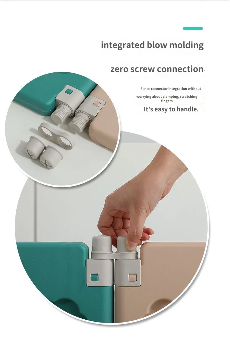 Corralito plegable de seguridad para interiores rosa con estera - imagen 3