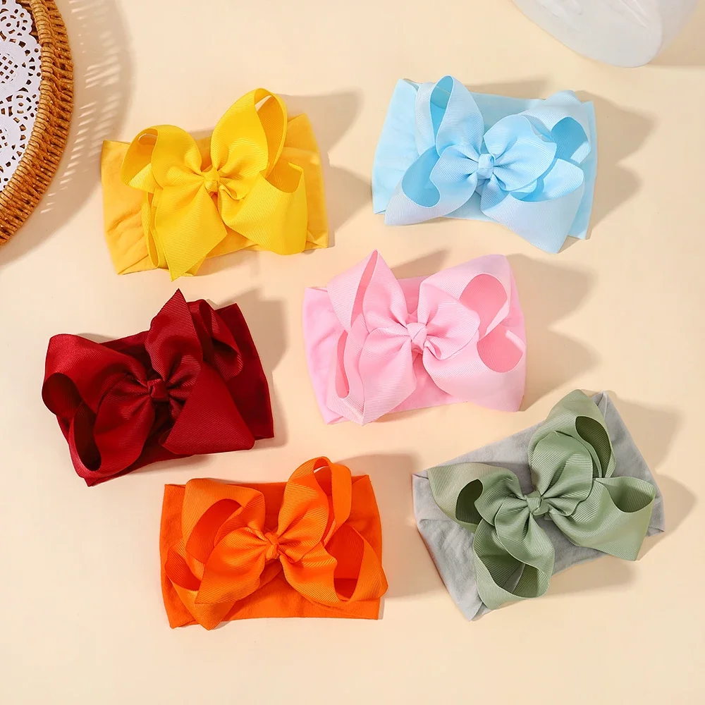 Diademas con lazo grande de nailon para niñas recién nacidas - imagen 5