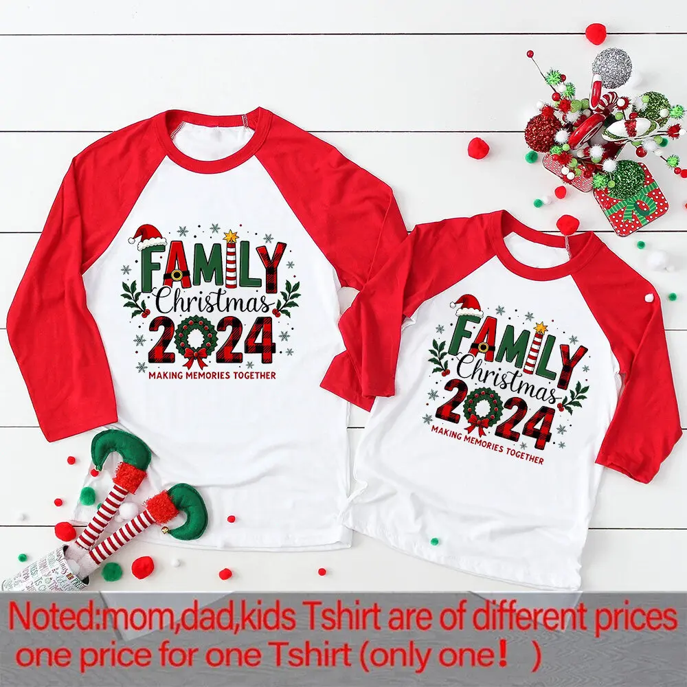 Camiseta familiar con estampado navideño modelo bebé