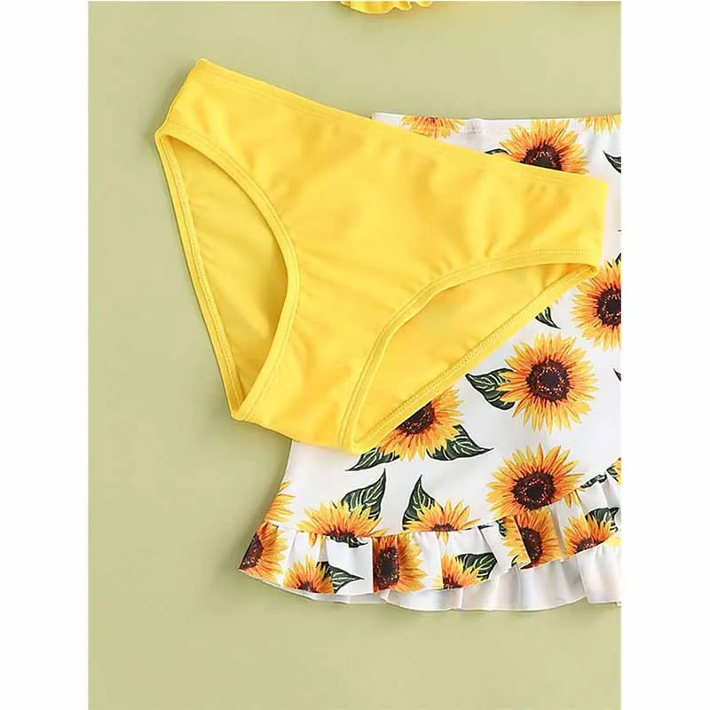 Conjunto traje de baño estampado infantil para niñas verano - imagen 5