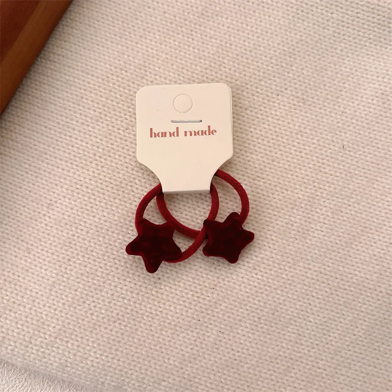 Diadema infantil de cuadros con estrellas rojas y banda elástica
