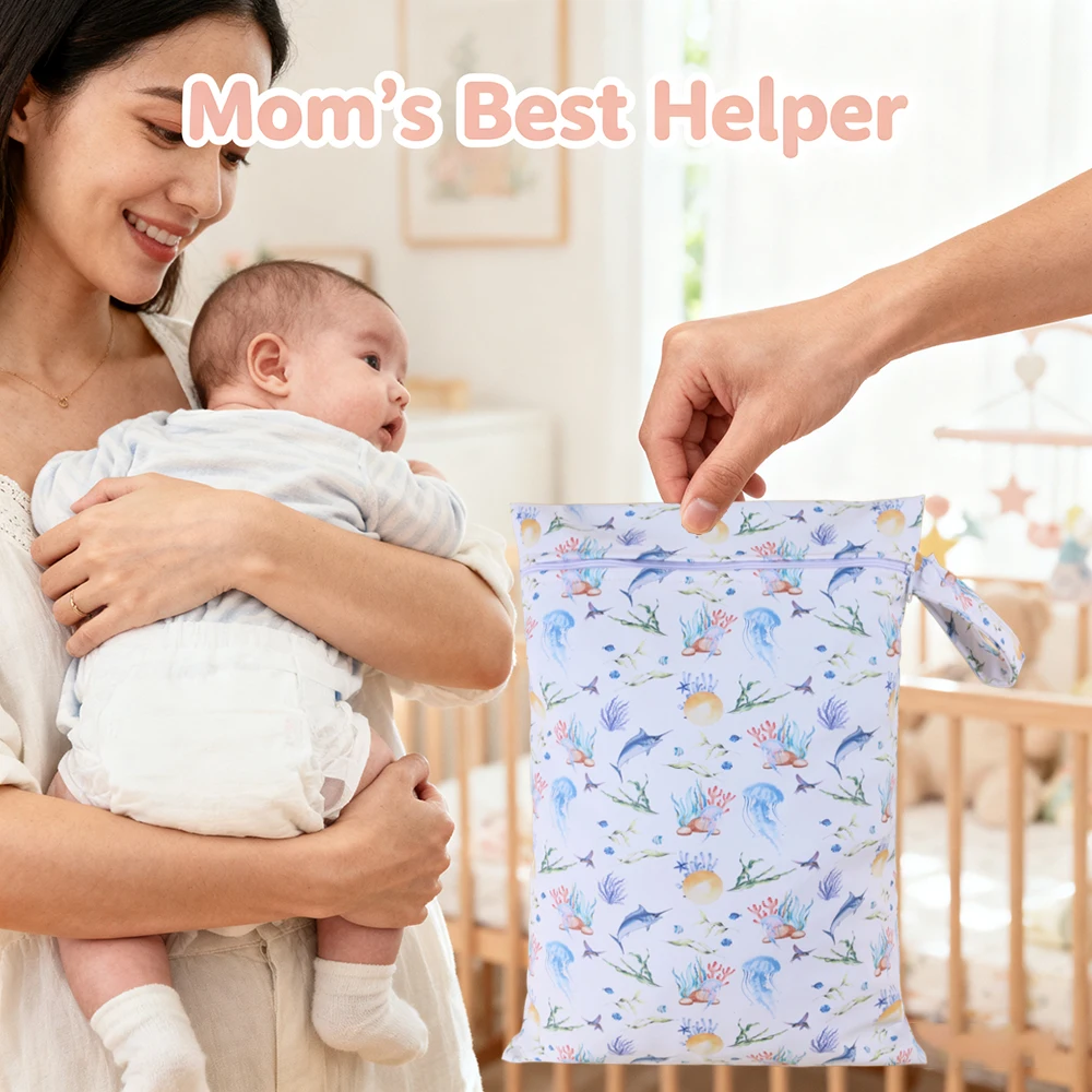 Bolsa impermeable para pañales reutilizables con cierre - imagen 5