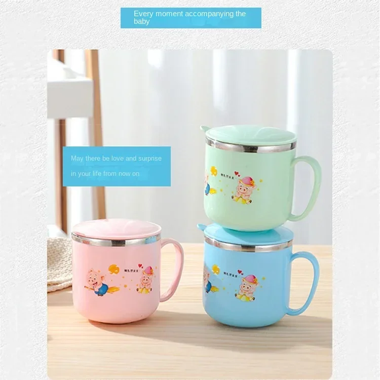 Taza de agua infantil con conejo animado y pajita de acero inoxidable - imagen 3