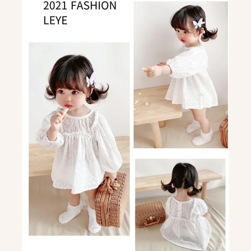 Conjunto vintage de encaje bordado para niña manga larga - imagen 5