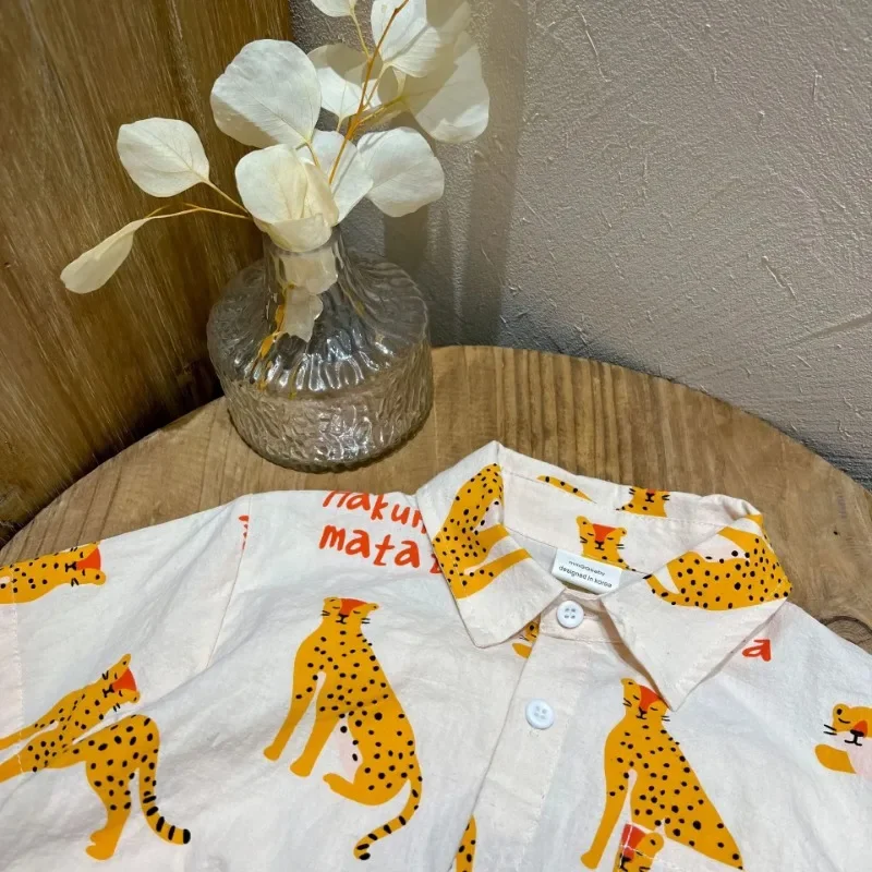 Conjunto para niño: camisa manga corta y pantalón corto guepardo - imagen 3