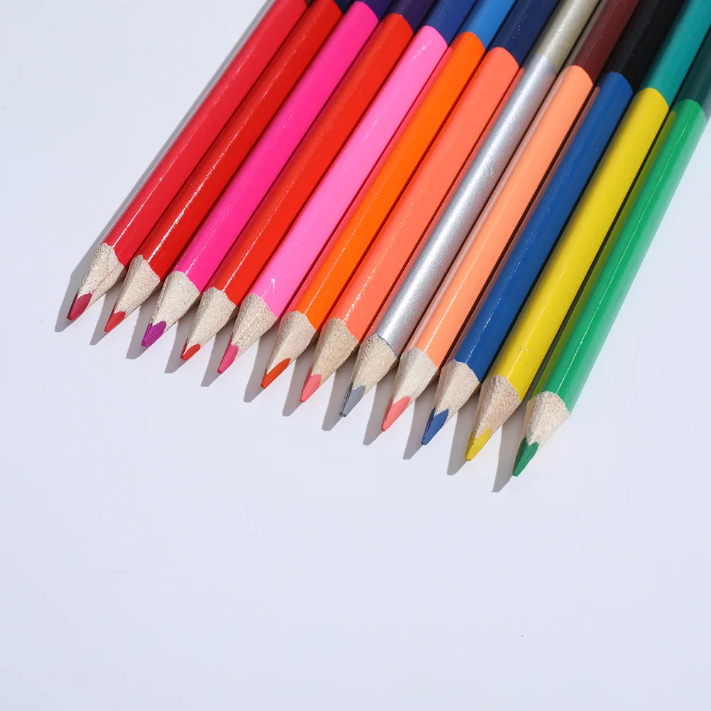 Lápices de colores en madera dobles para dibujar - Conjunto escolar - imagen 4