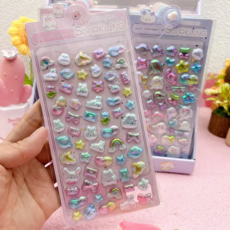 Pegatinas 3D de unicornio y animales para niñas, estilo tierno - imagen 5
