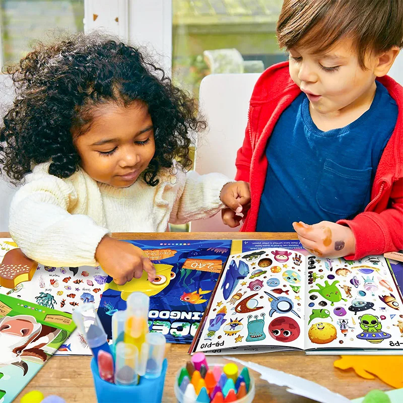 Libro silencioso de pegatinas dinosaurios – Juguete educativo sin ruidos - imagen 2