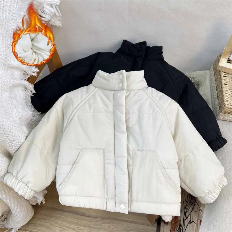 Abrigo acolchado infantil con cuello vuelto cálido de invierno - imagen 5