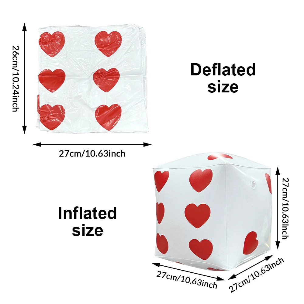 Dados inflables en forma de corazón para San Valentín - juego - imagen 2