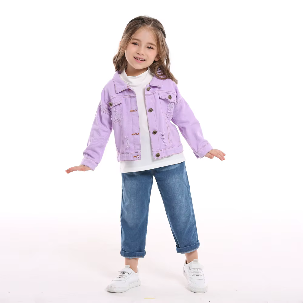 Abrigo vaquero color caramelo sin capucha para niño y niña - imagen 2