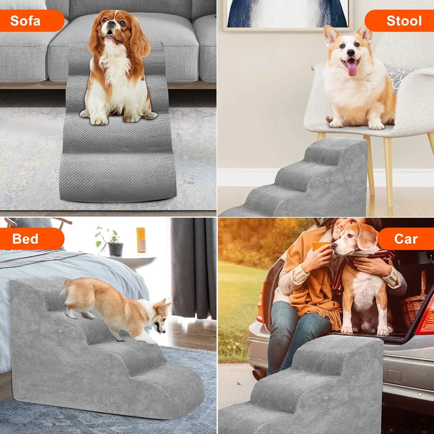 Escalera acolchada para bebés – Escalones antideslizantes anchos - imagen 5