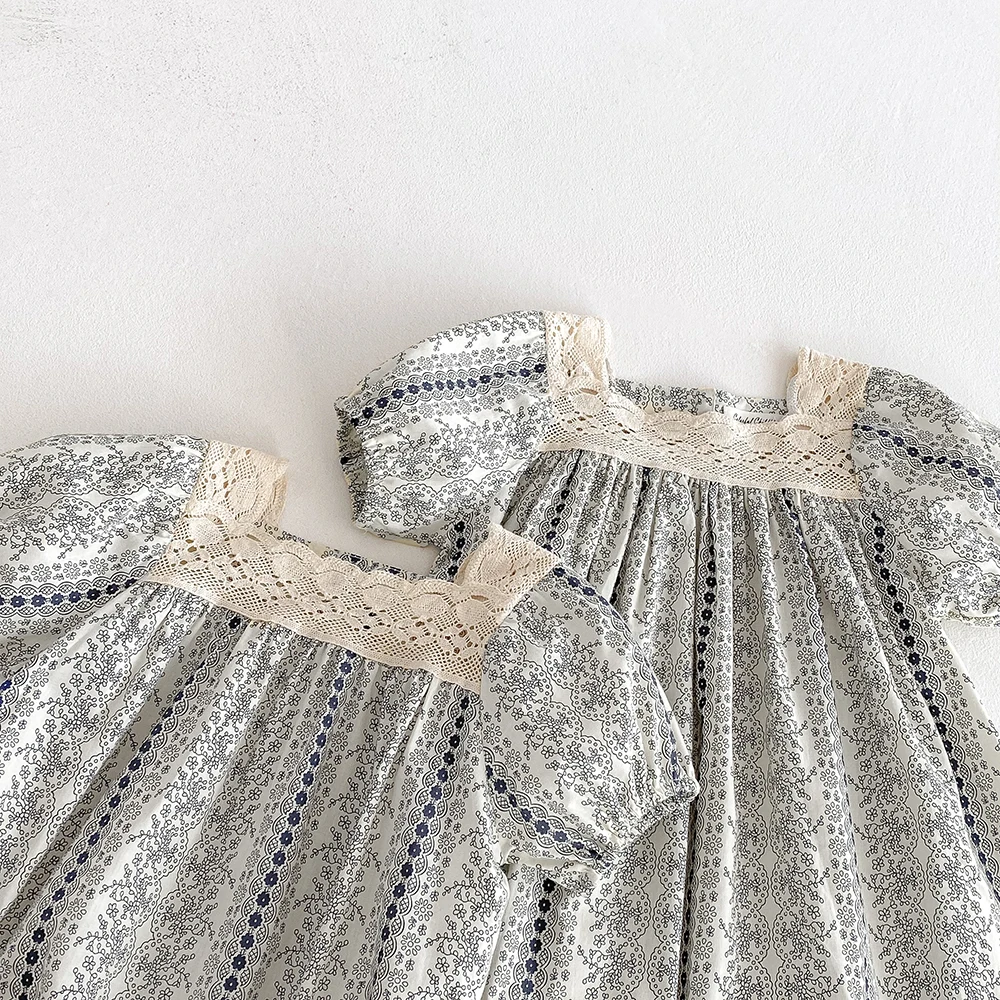 Vestido de encaje floral para niña – Manga corta verano - imagen 4