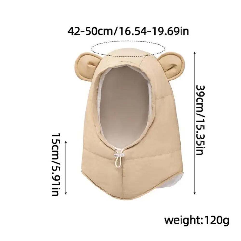 Gorro de invierno con orejas de oso y bufanda integrada