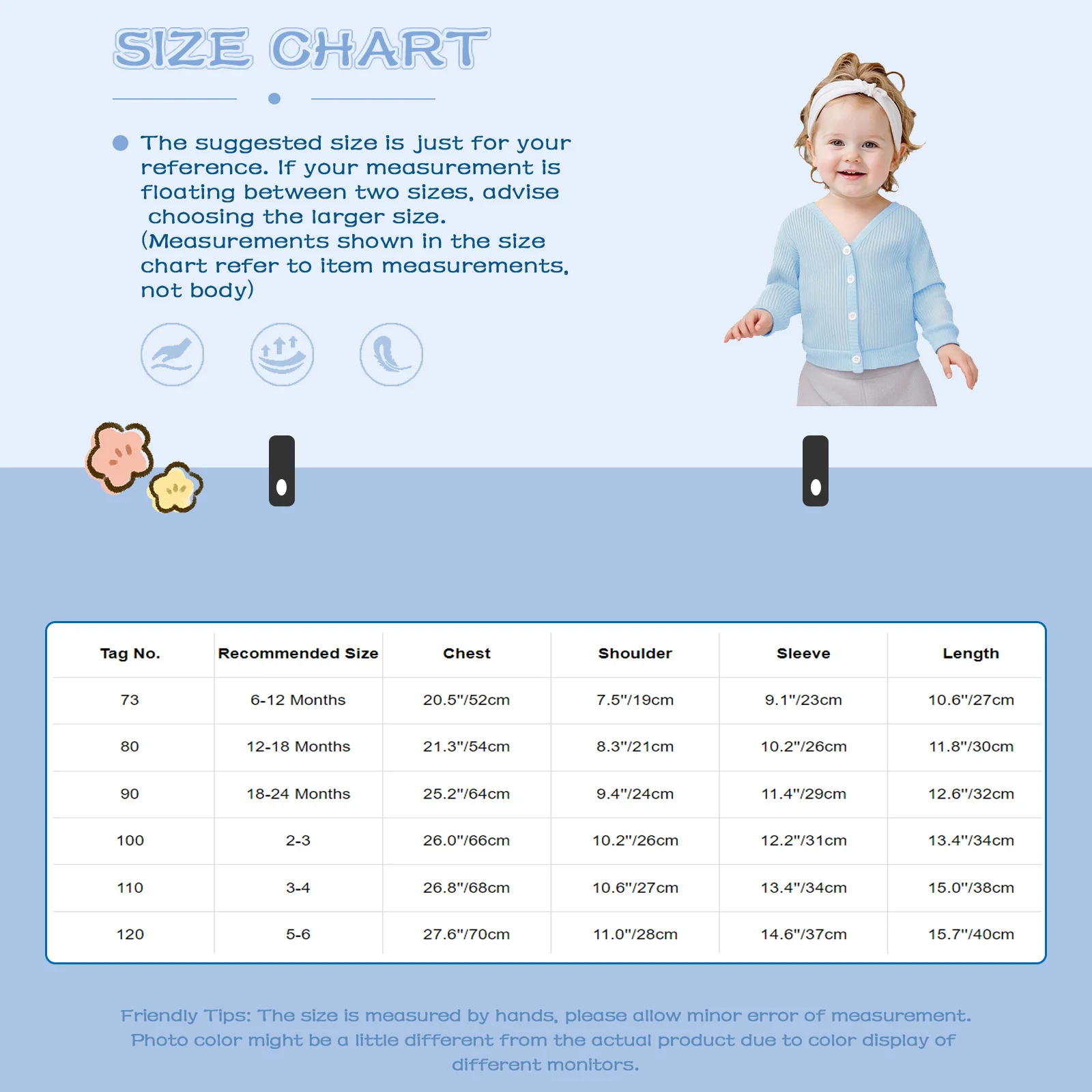 Cárdigan fino de verano infantil con botones