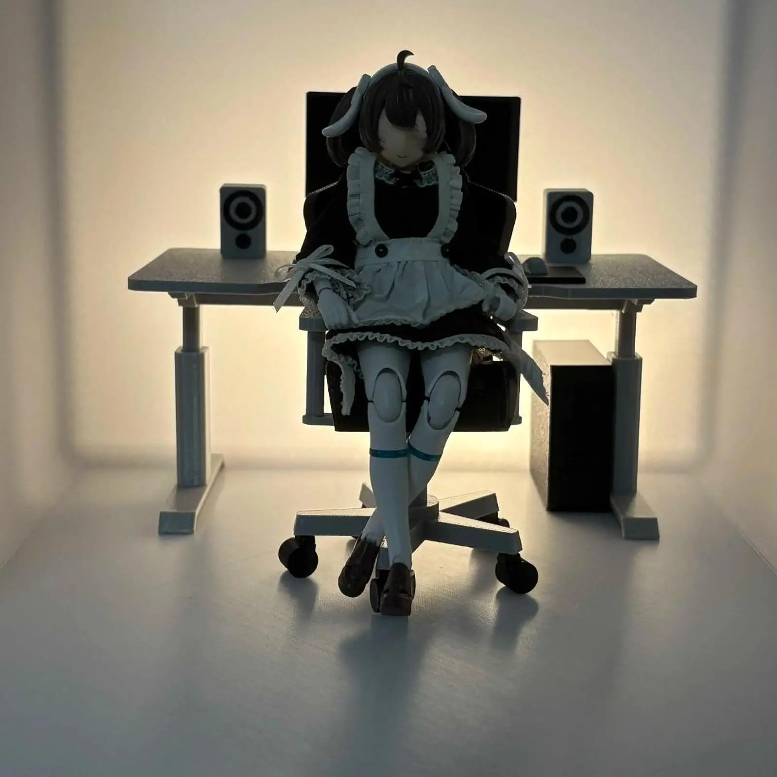 Adorno de escritorio de computadora en miniatura para casa de muñecas
