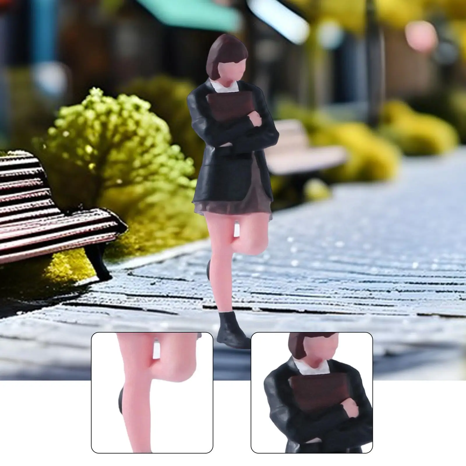 Figura miniatura pintada estudiante resina jardín hadas diorama - imagen 5