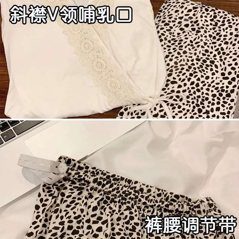 Camisón de lactancia de manga larga estampado leopardo - imagen 3