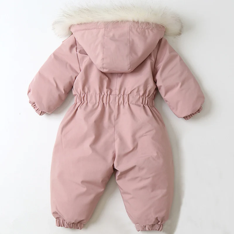 Traje de esquí bebé impermeable cálido acolchado en terciopelo - imagen 3