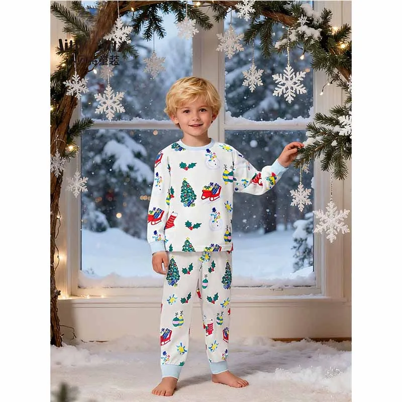 Pijama infantil de manga larga con motivos navideños para niño - imagen 3