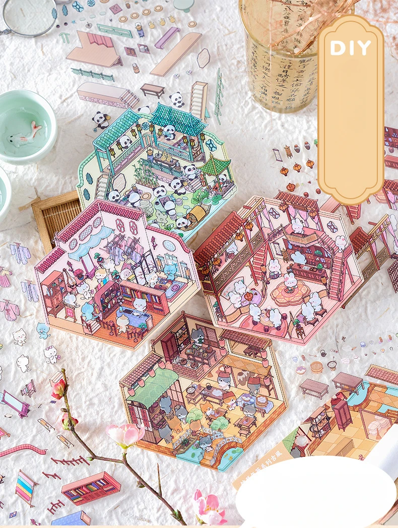 Detalle de escena estilo diorama retro
