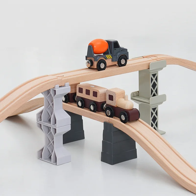 Accesorios de vías de tren de madera para juguetes ferroviarios - imagen 3