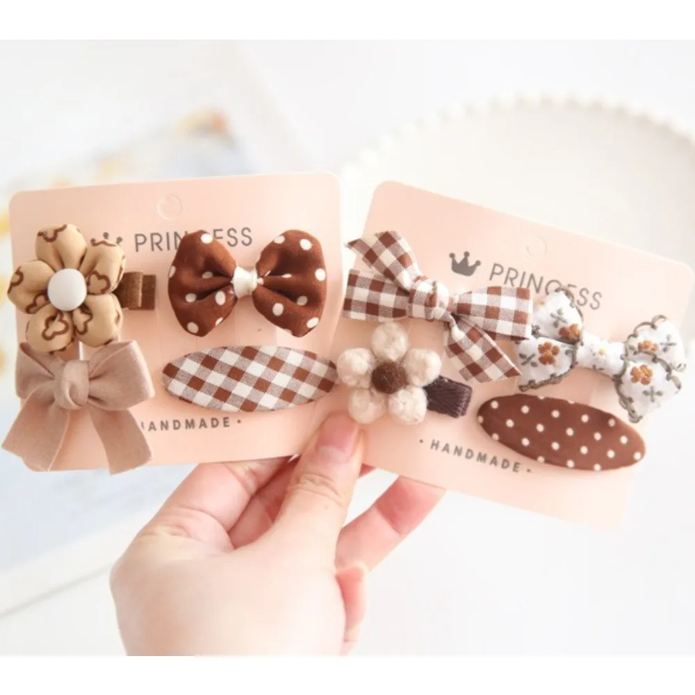 Pinzas para el pelo de bebé niña con lazo floral y conejito