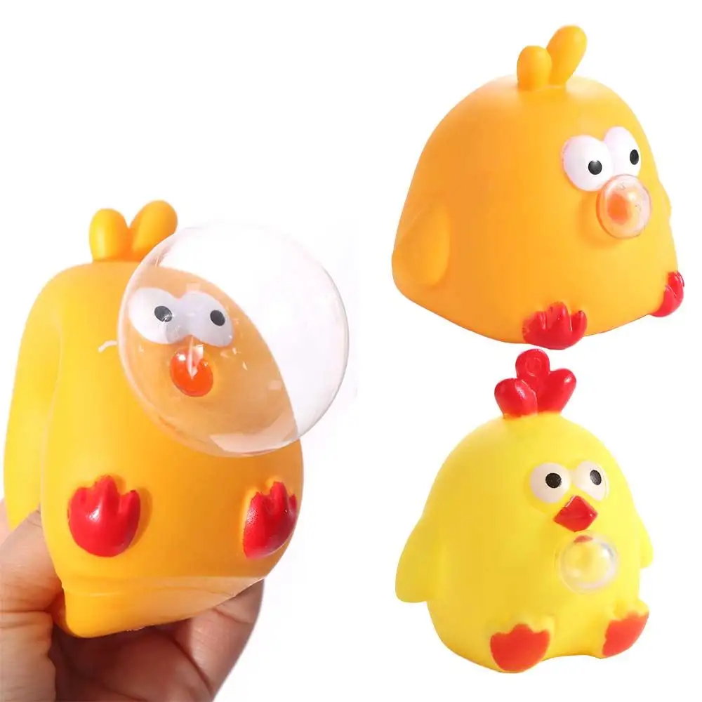 Juguete de apretar elástico con pollo para bebés